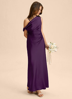 Azazie Emerson Junior Klä av Tubklänning i Stretch Satin Av axeln image4