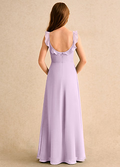 Azazie Chip Girls Formal Flower Girl Dresses Frosted Lilac A-Line Sleeveless Chiffon Dress image2