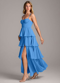 Azazie Alanna Bridesmaid Dresses Blue Jay A-Line Sweetheart Neckline Chiffon Dress image4
