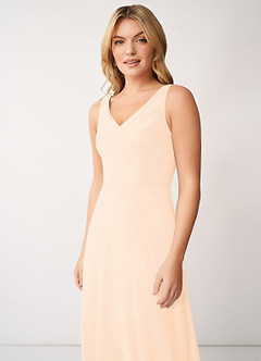 Azazie Nala Bridesmaid Dresses Pearl Pink A-Line Pleated Chiffon Dress image12