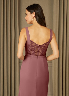 Azazie Yabelle Final Sale Desert Rose Mermaid Lace Chiffon Dress image6