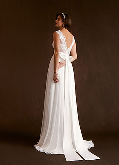 Azazie Dana Wedding Dresses A-Line Lace Chiffon Floor-Length Dress image2