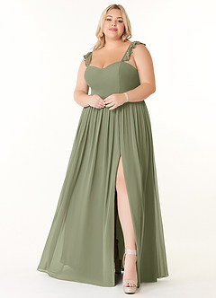 Azazie Metz Bridesmaid Dresses Pistachio A-Line Sweetheart Ruched Chiffon Dress image7