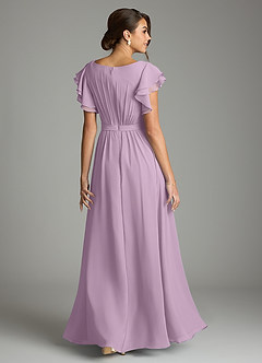 Azazie Daphne Modest Bridesmaid Dresses A-Line Ruffled Chiffon Floor-Length Dress image2