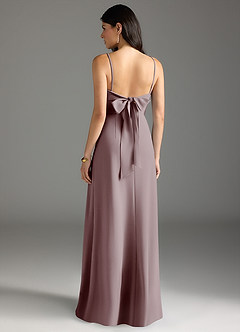 Azazie Melia Bridesmaid Dresses Vintage Mauve A-Line Bow Stretch Crepe Dress image4
