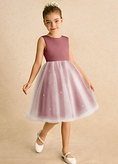 Azazie Esme Robe Demoiselle D'honneur Fillette Robe Princesse en Tulle Arc Améthyste image3