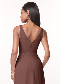 Azazie Nala Bridesmaid Dresses Espresso A-Line Pleated Chiffon Dress image5