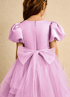 Azazie Cocoa Abiti da Ragazza di Fiori Abito Principessa in Tulle Plissettato Rosa Confetto image9