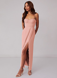 Barbie ♥ Azazie Final Sale Rosette Sheath Corset Chiffon Dress image2