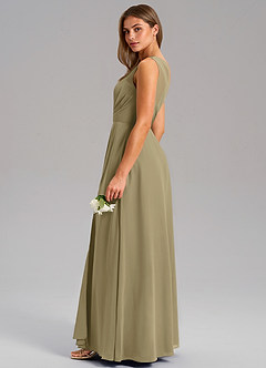 Azazie Phaedra Bridesmaid Dresses Moss Green A-Line One Shoulder Chiffon Dress image6