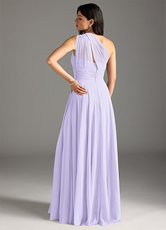 Azazie Charlize Robes de demoiselle d'honneur Robe Trapèze en Mousseline de soie Ue épaule Lilas image9