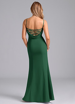 Azazie Wynni Abiti da Damigella Abito Sirena in Chiffon Corsetto Verde Scuro image6
