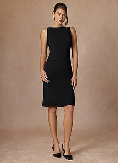 front Charlotte Czarny Sukienka Z Wyrafinowanego Splotu