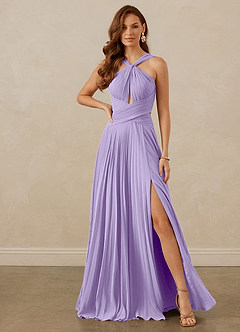 Christian Siriano Bridal for Azazie 1009 Bridesmaid Dresses Lilac A-Line Pleated Chiffon Dress image2