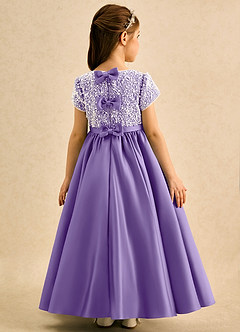 Azazie Cashew vestidos de niña de las flores Vestido Tahití de Satin Mate de Corte Princesa con con mangas image1