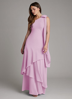 Azazie Monique Suknie dla druhen Linia A Jedno ramię Szyfon Do ziemi Sukienka image6