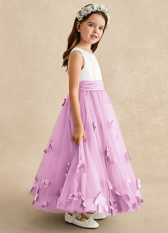 Azazie Vi Blumenmädchenkleider A-Linie ärmellos Tüll Kleid Bonbonrosa image7