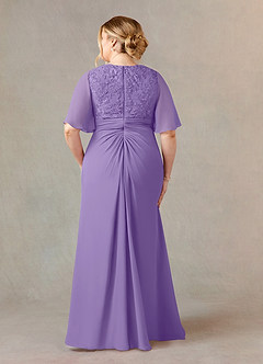 Azazie Carson Mother of the Bride Dresses Tahiti A-Line V-Neck Lace Chiffon Dress image2