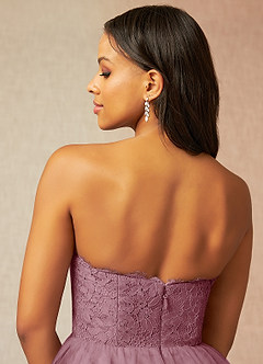 Azazie Roni Bridesmaid Dresses Vintage Mauve A-Line Sweetheart Neckline Tulle Convertible Dress image4