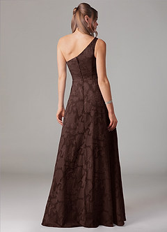 Azazie Ellianna Bridesmaid Dresses Ganache A-Line One Shoulder Floral Burnout Dress image2