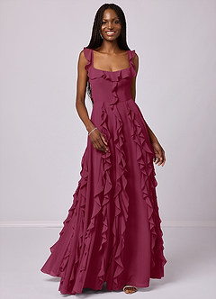 Barbie ♥ Azazie Robes de demoiselle d'honneur Robe Trapèze en Mousseline de soie avec poches Mûre image4