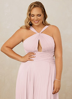 Christian Siriano Bridal for Azazie 1009 Bridesmaid Dresses Blushing Pink A-Line Pleated Chiffon Dress image13