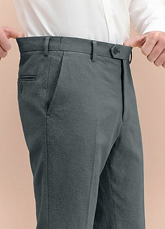 front Miles Grey Seersucker Dress Pants