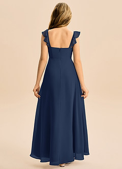 Azazie Mavie Junior Linia A Marszczony Szyfon Długość podłogi Młodsza druhna Sukienka image2