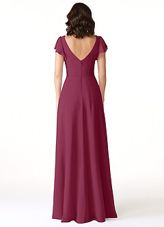 Azazie Omari Robes de demoiselle d'honneur Robe Trapèze en Mousseline de soie Mûre image2