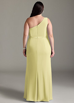 Azazie Liza Jurken voor bruidsmeisjes Jurk van Chiffon met Zeemeermin One-Shoulder Citroensorbet image8