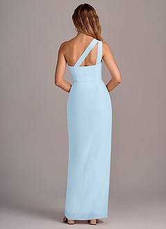 Azazie Tatianna Bridesmaid Dresses Sky Blue Sheath One Shoulder Chiffon Dress image2