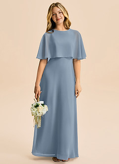Azazie Maris Junior Dusty Blue A-Line Chiffon Dress image5