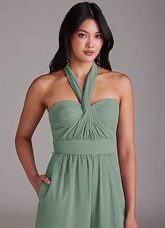 Azazie Lamara Šaty pro družičky Overal Z ramene Z ramene Šifón image9