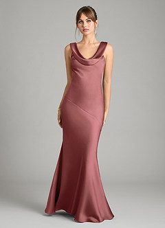 Azazie Rylina Bridesmaid Dresses Amethyst Mermaid Stretch Satin Dress image1