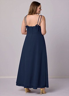 Barbie ♥ Azazie Bridesmaid Dresses Dark Navy A-Line Pleated Chiffon Dress image11