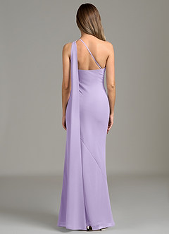 Azazie Juniper Bridesmaid Dresses Lilac Mermaid One Shoulder Chiffon Dress image6