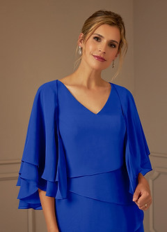 Azazie OHara Mother of the Bride Dresses Royal Blue A-Line V-Neck Chiffon Dress image6