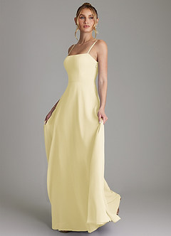 Azazie Elita Brautjungfernkleider A-Linie Plissee Chiffon Kleid Zitronensorbet image6