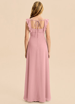 Azazie Nori Junior Dusty Rose A-Line Ruched Chiffon Dress image2