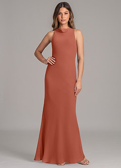 Azazie Allettie Final Sale Clay Mermaid Chiffon Dress image1
