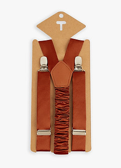 front Matching Color Boy's Matte Satin Suspenders