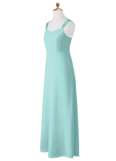 Azazie Denice Junior Aqua A-Line Chiffon Dress image10