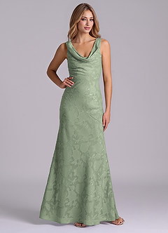 Azazie Rylina Final Sale Agave Mermaid Floral Burnout Dress image4