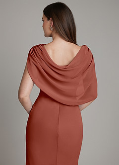 Azazie Hadley Bridesmaid Dresses Auburn Mermaid Pleated Chiffon Dress image2