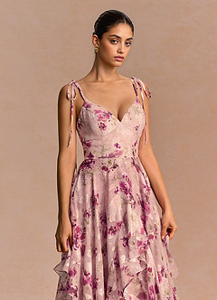 Harmony Mauve Floral Midi Dress image5