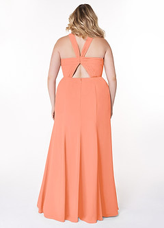 Azazie Rue Brautjungfernkleider A-Linie Halter Chiffon Kleid Sonnenuntergang image8