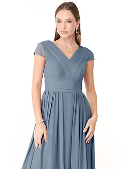 Azazie Organa Brautjungfernkleider A-Linie Plissee Chiffon Kleid Zwielichtviolett image5