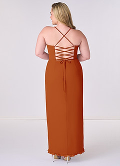Barbie ♥ Azazie Bridesmaid Dresses Paprika Sheath Corset Chiffon Dress image7