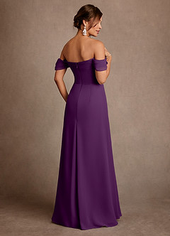 Azazie Amherst Abiti per la Madre della Sposa Abito A-Line in Chiffon a Spalla Scoperta Uva image3