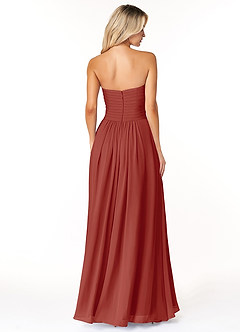 Azazie Yazmin Bridesmaid Dresses Terracotta A-Line Sweetheart Neckline Chiffon Convertible Dress image2